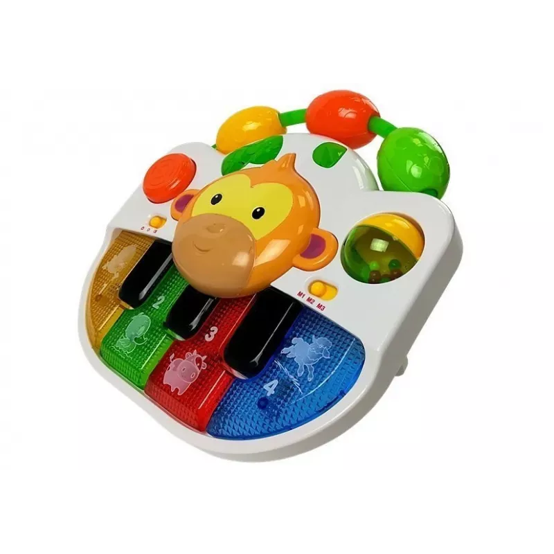 LEAN TOYS pianoforte con scimmietta per neonati - suono e luce