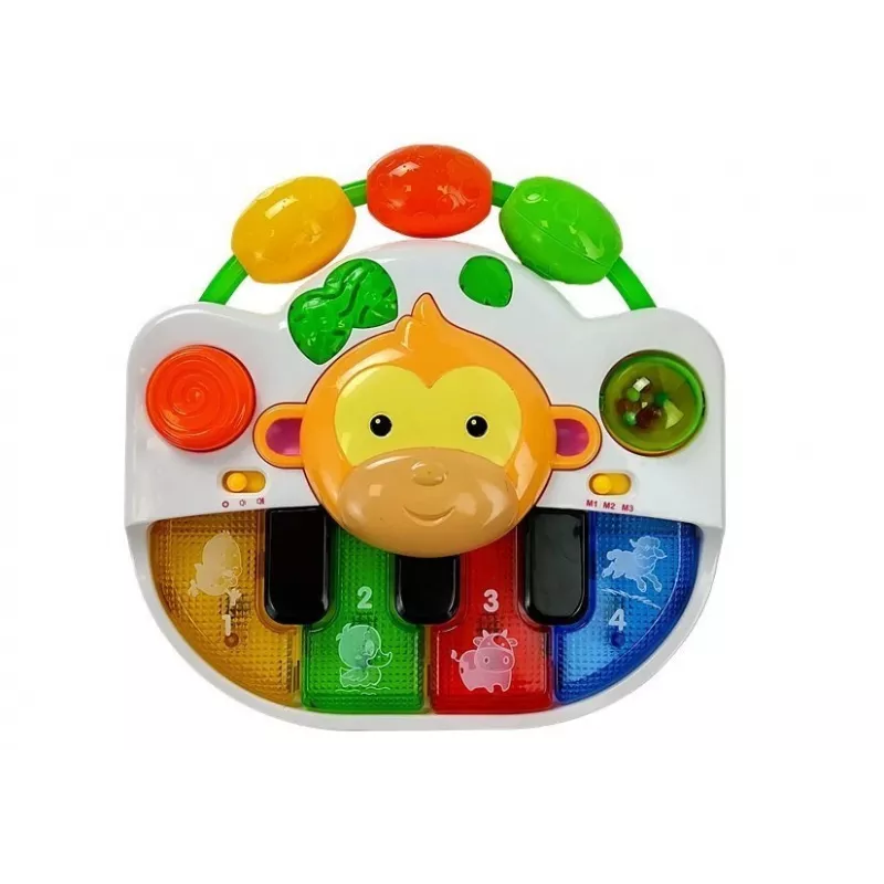 LEAN TOYS pianoforte con scimmietta per neonati - suono e luce