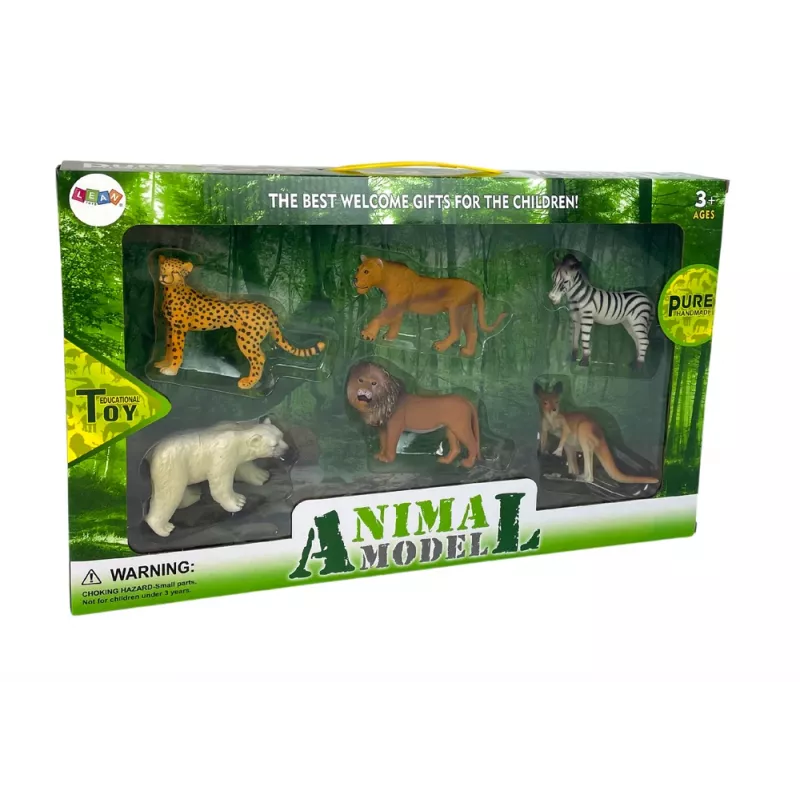 LEAN TOYS Set figure fauna selvatica africana canguro zebra