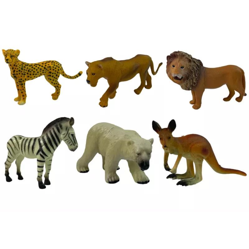 LEAN TOYS Set figure fauna selvatica africana canguro zebra