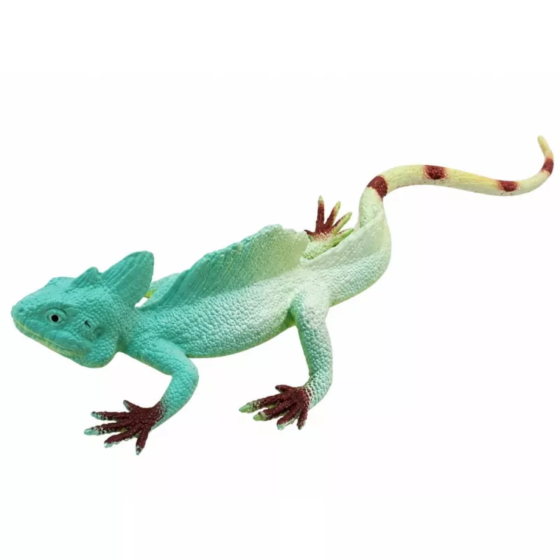 LEAN TOYS Agama Lizard Sailboat Figura in gomma estensibile realistica 16 cm