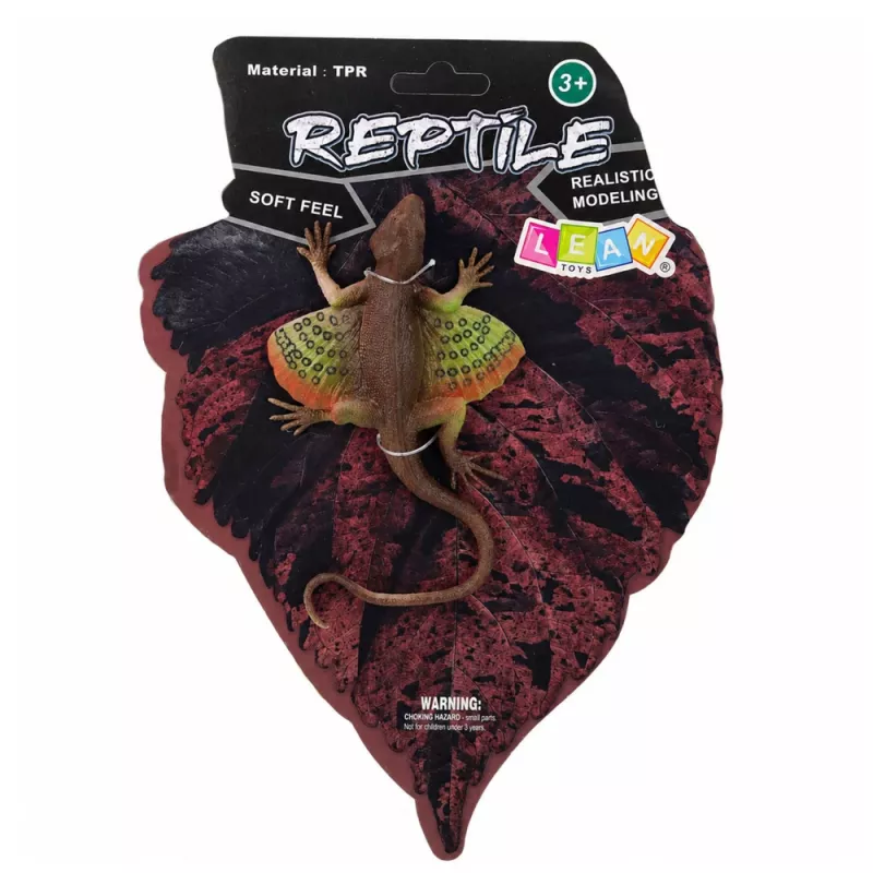 LEAN TOYS Agama Lizard Webbed Figura in gomma estensibile realistica 13 cm