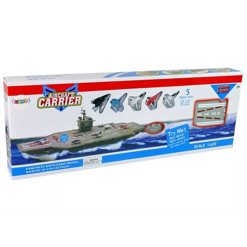 LEAN TOYS Portaerei Jets 5 pezzi suono luce