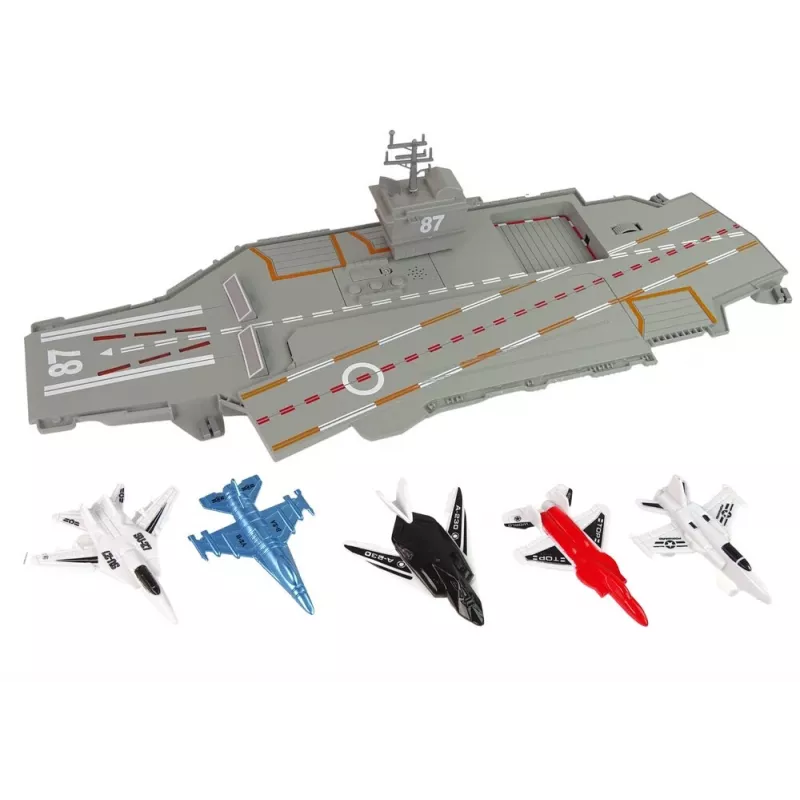 LEAN TOYS Portaerei Jets 5 pezzi suono luce