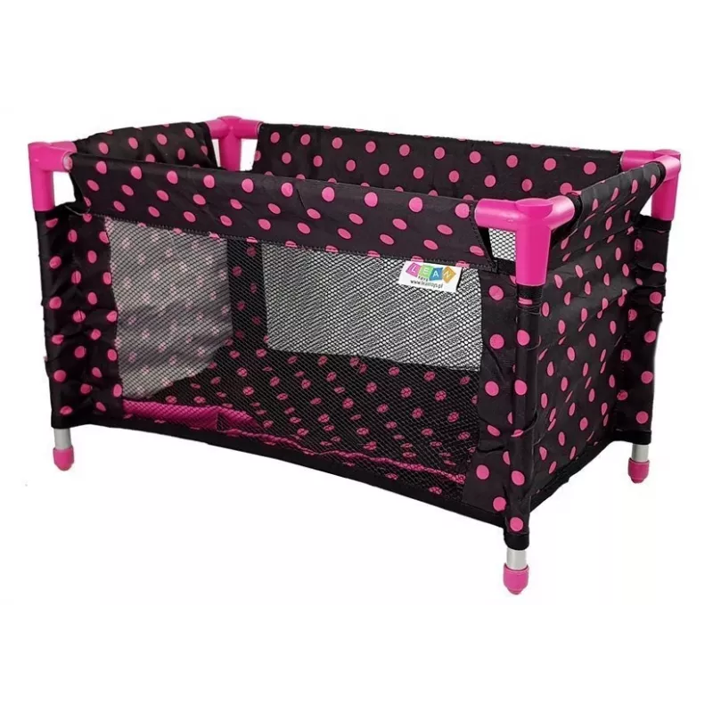 LEAN TOYS Alice nero con letto rosa per bambole