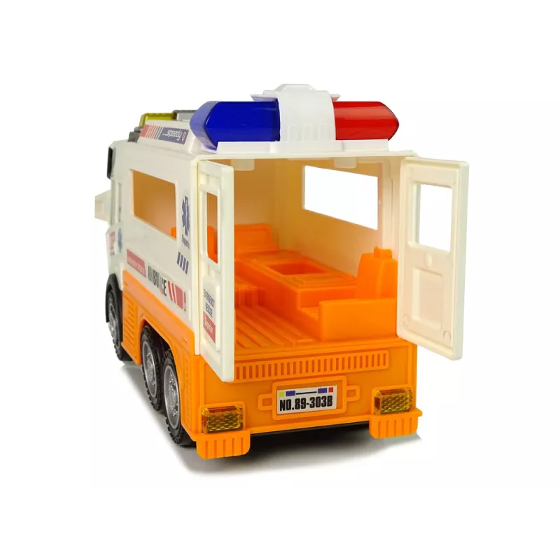 LEAN TOYS Ambulanza auto a batteria con luce e suono