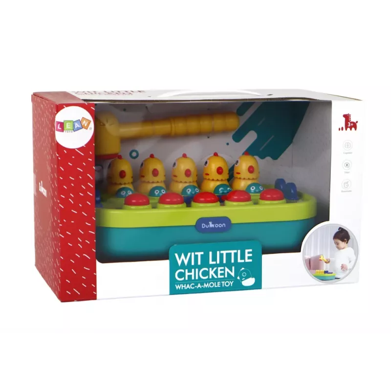 LEAN TOYS Gioco arcade Whac-a-Mole galline martello luci suoni a batteria