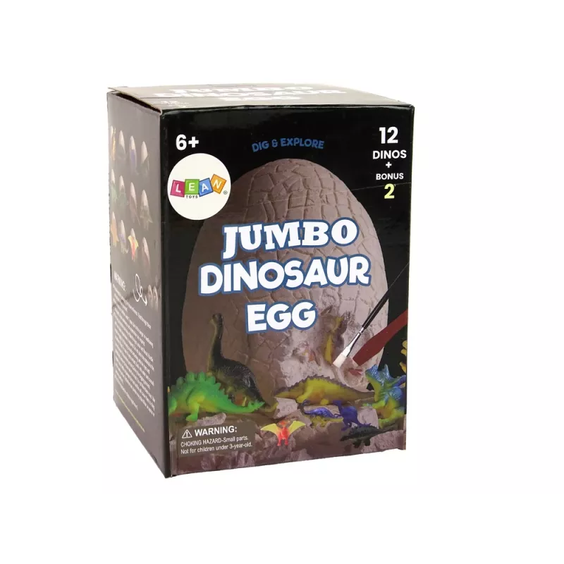 LEAN TOYS set scavo archeologico uovo gigante 12 figure di dinosauri