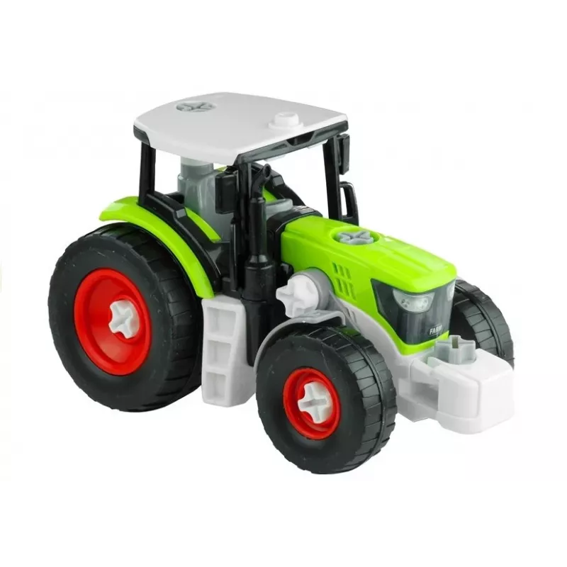 LEAN TOYS trattore da montare con rimorchio aperto 43 cm