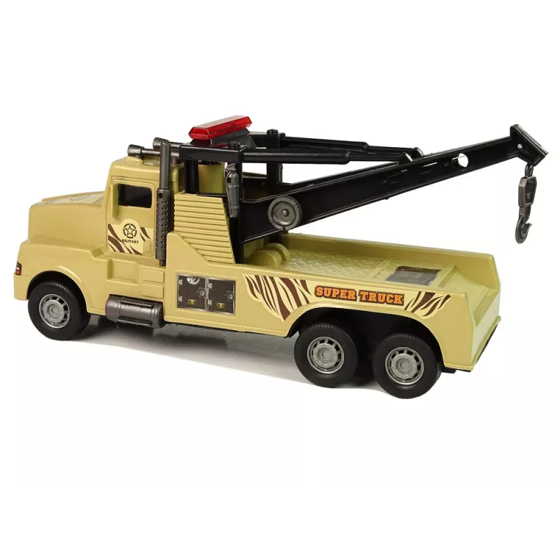 LEAN TOYS Auto carro attrezzi soccorso stradale 1:10 corda marrone