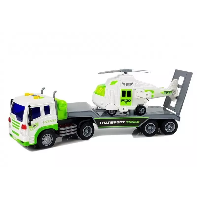 LEAN TOYS auto trasporto a batterie 1:16 con elicottero