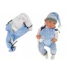 LEAN TOYS Bambola neonato 46 cm ciuccio blu coperta con stelle