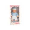 LEAN TOYS Bambola neonato 46 cm blu ciuccio cappello calzini