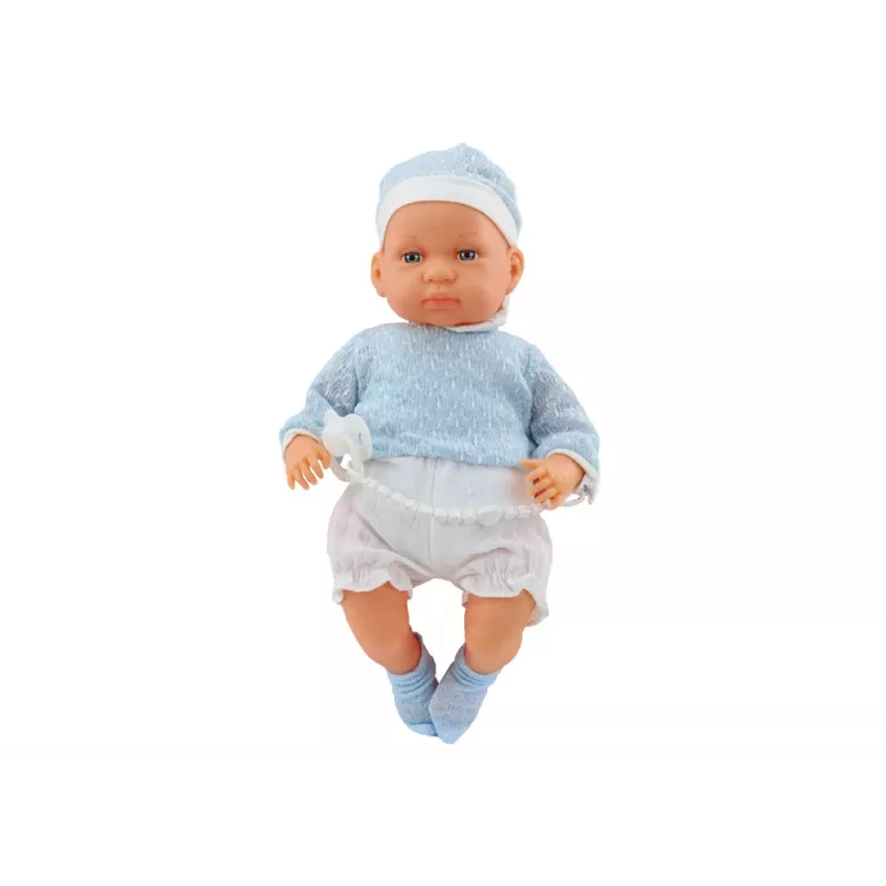 LEAN TOYS Bambola neonato 46 cm blu ciuccio cappello calzini