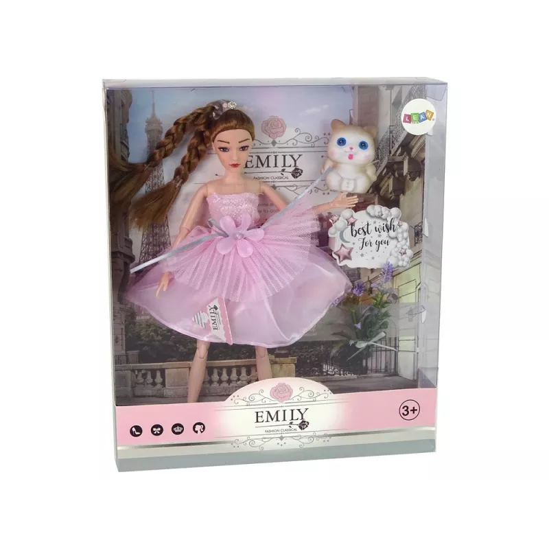 LEAN TOYS bambola Baby Doll Emily codini gatto fiori