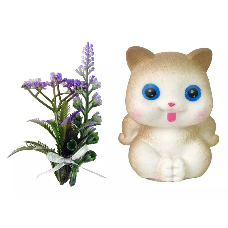 LEAN TOYS bambola Baby Doll Emily codini gatto fiori