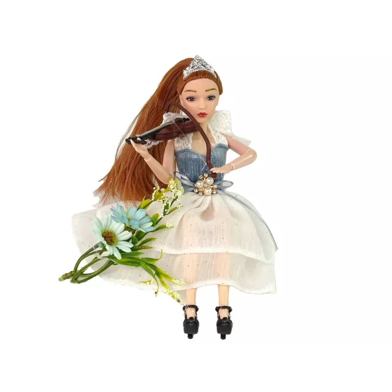 LEAN TOYS bambola Baby Doll Emily violino fiori