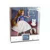 LEAN TOYS bambola neonata con gatto, lunghi capelli castani
