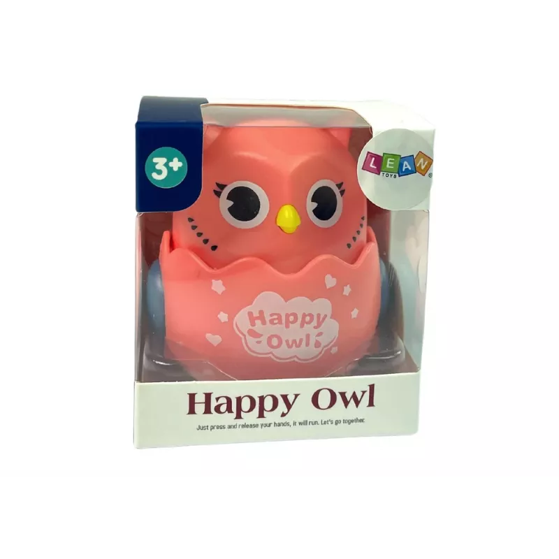 LEAN TOYS gufo sensoriale per neonati rosa