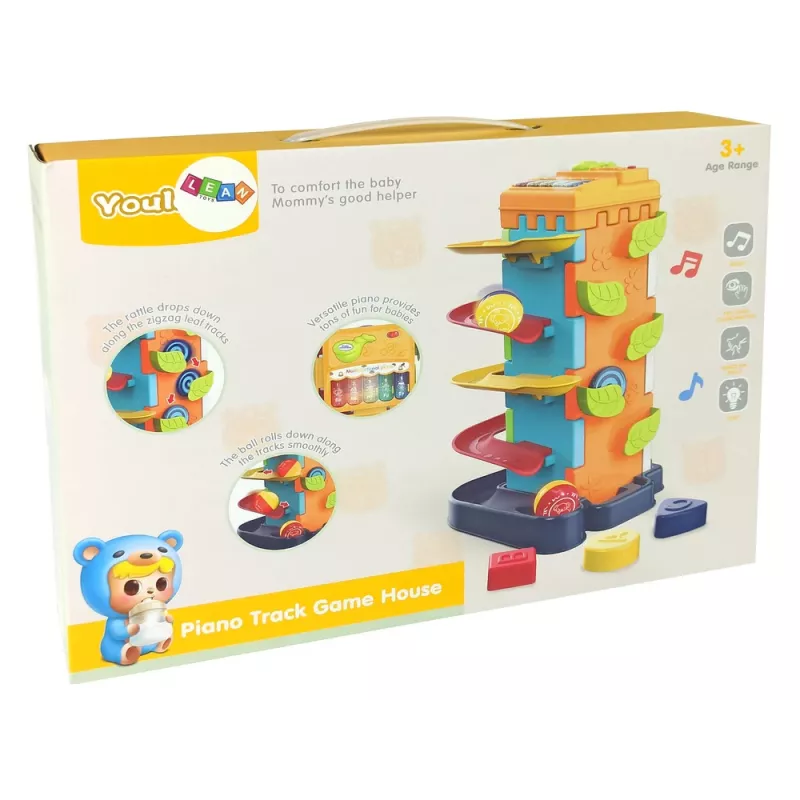 LEAN TOYS Pista con palline blocco didattico ordinatore con pianoforte