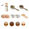 LEAN TOYS set barista macchina per caffè accessori in legno rosa