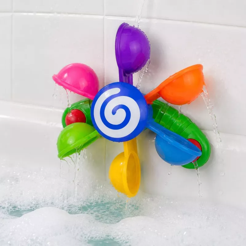 LEAN TOYS Set da bagno mulino ad acqua con ventose e due palette