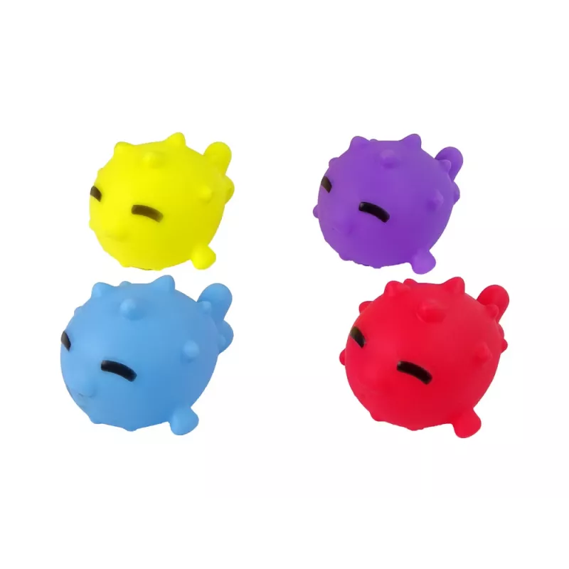 LEAN TOYS Giocattolo da bagno mini basket cane pesce di gomma