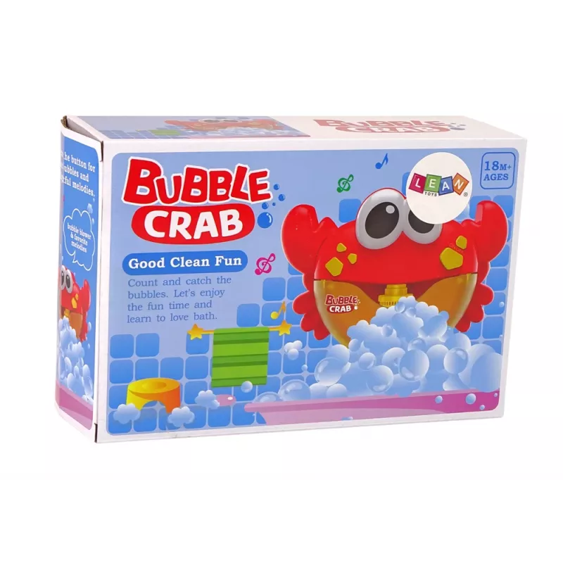 LEAN TOYS Giocattolo da bagno generatore di bolle di sapone granchio rosso