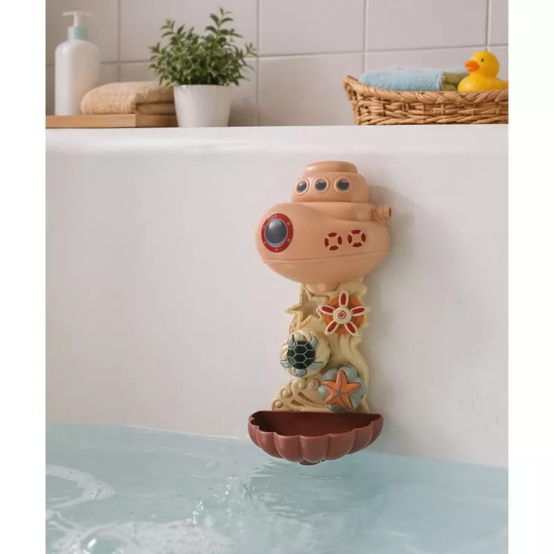 LEAN TOYS Set giochi da bagno: nave, animali marini, cascata, ventose