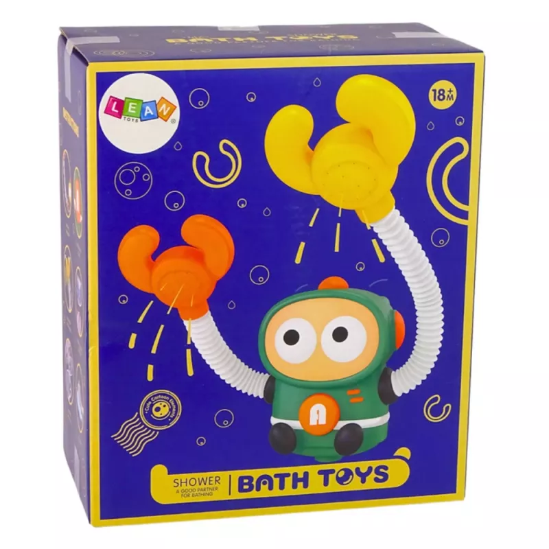 LEAN TOYS Giocattolo da bagno doccia astronauta con circolazione d'acqua e ventose