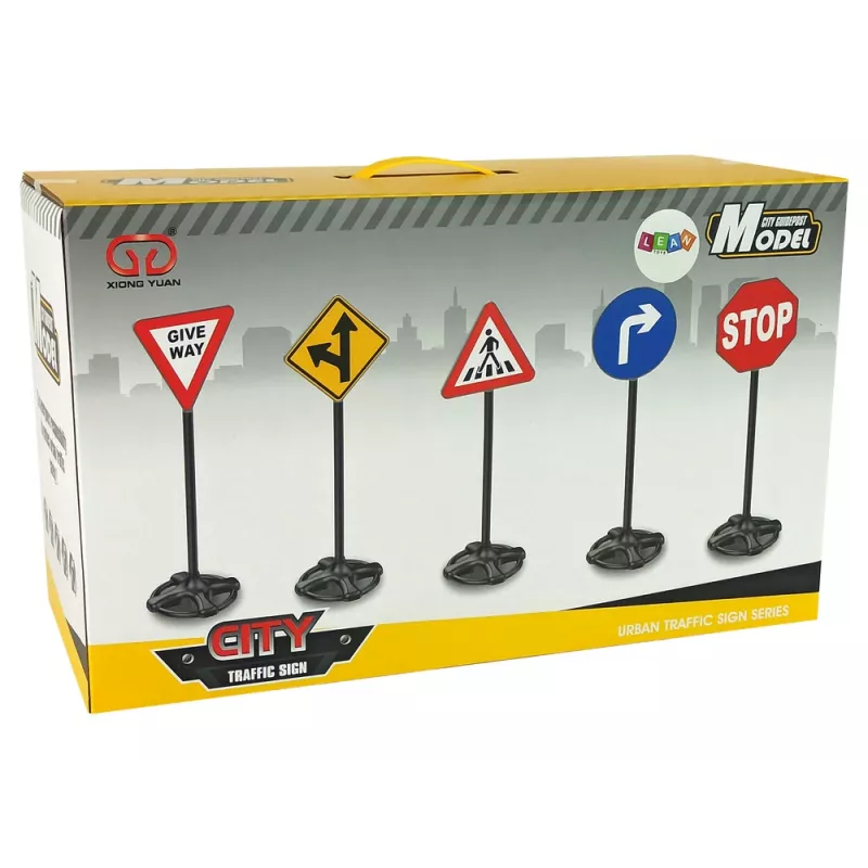 LEAN TOYS Grande set di segnali stradali educativi 82 cm