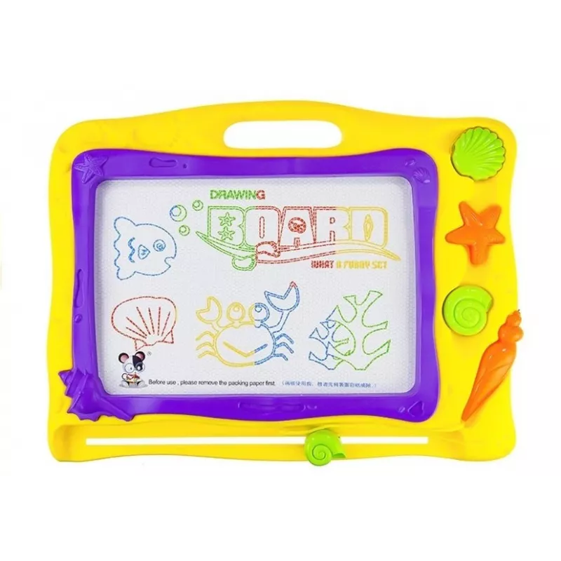 LEAN TOYS Lavagna con timbri e sfondo colorato