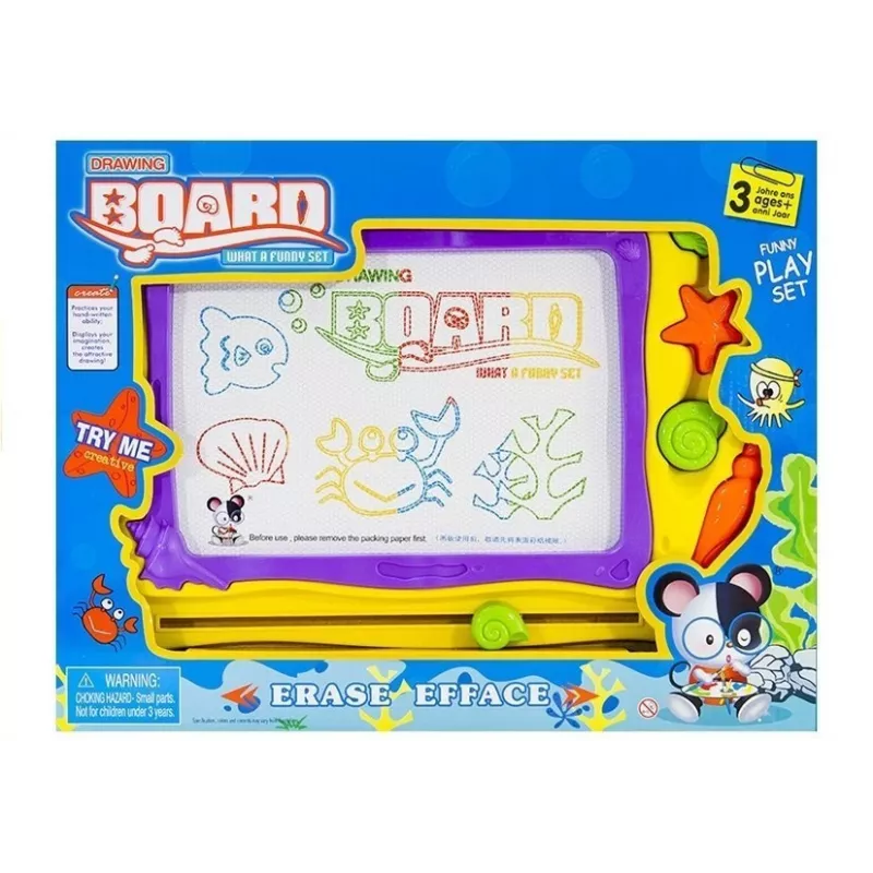 LEAN TOYS Lavagna con timbri e sfondo colorato