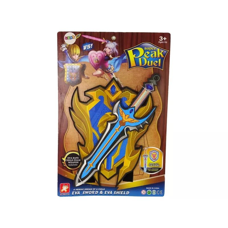 LEAN TOYS Blue Warrior spada e scudo set in schiuma EVA