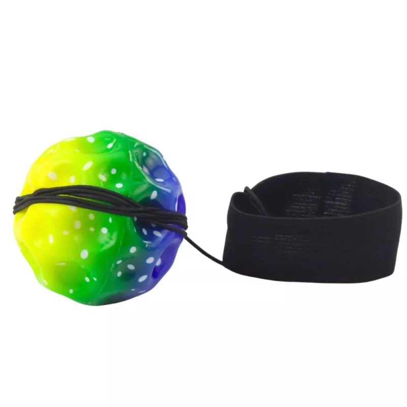 LEAN TOYS Palla Rimbalzante con Elastico, Sensoriale, con Noduli, Colorata, 6 cm