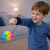 LEAN TOYS Palla Rimbalzante con Elastico, Sensoriale, con Noduli, Colorata, 6 cm
