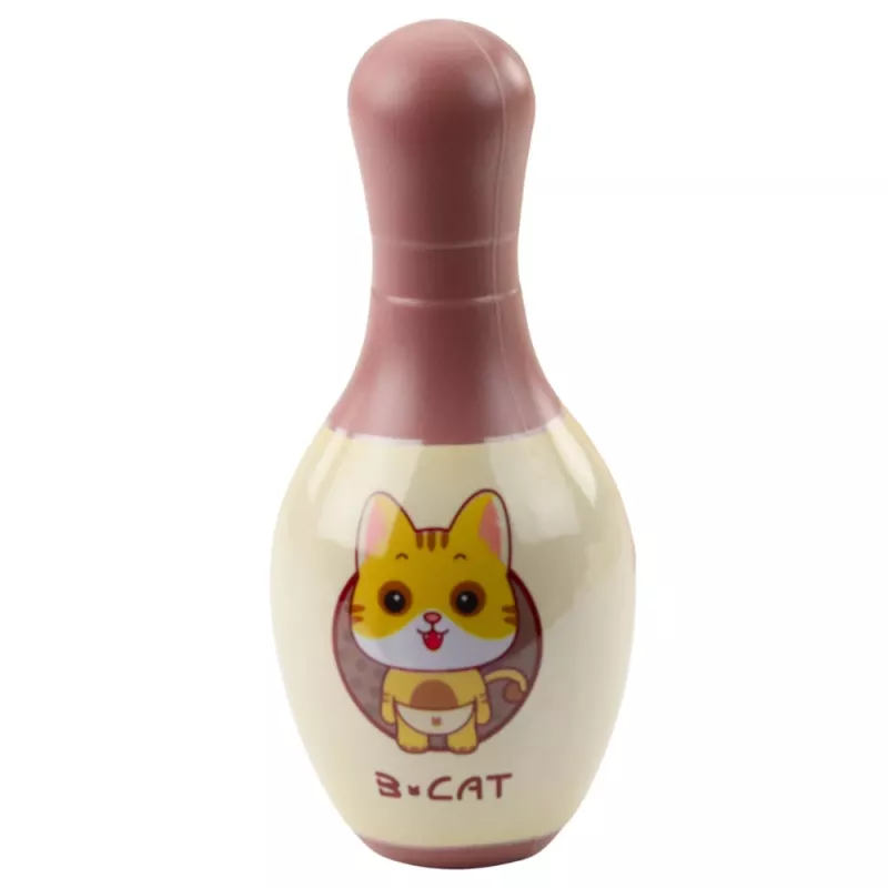 LEAN TOYS set bowling con gatti per bambini, 10 birilli, 2 palle colorate