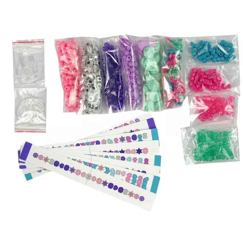 LEAN TOYS Set per creare bracciali con perline colorate e scatola portatutto
