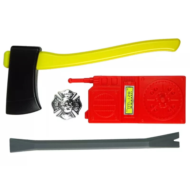 LEAN TOYS Set brigata estintore maschera acqua casco rosso