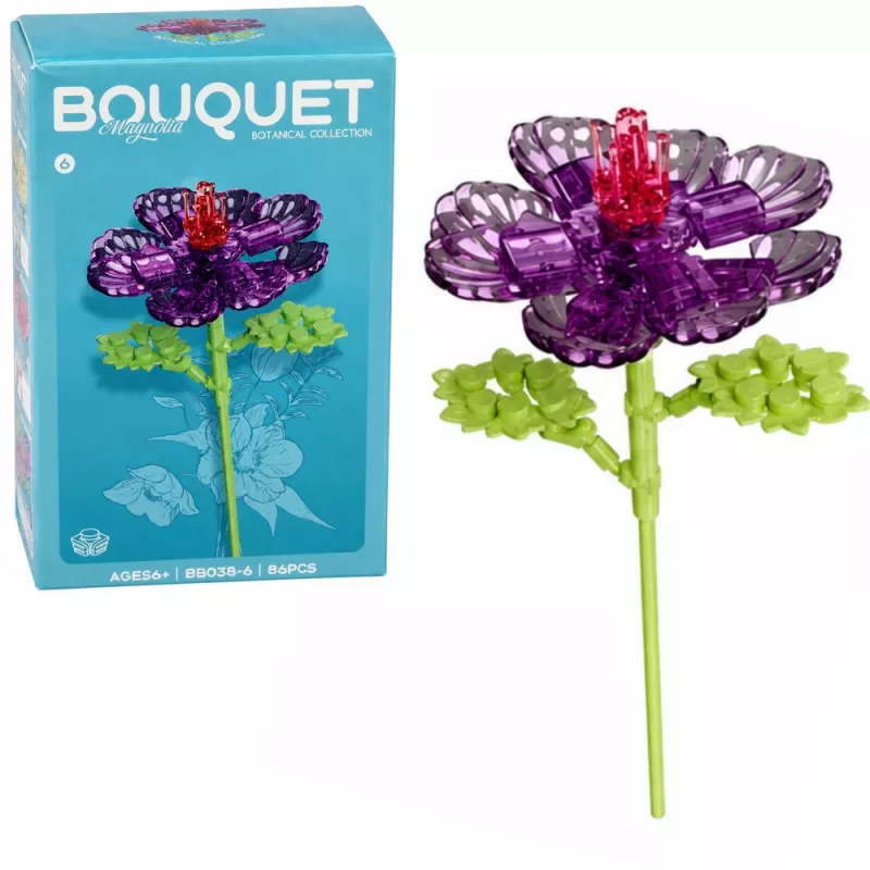 LEAN TOYS mattoncini fiore singolo con stelo mix colorato 71-106 pezzi