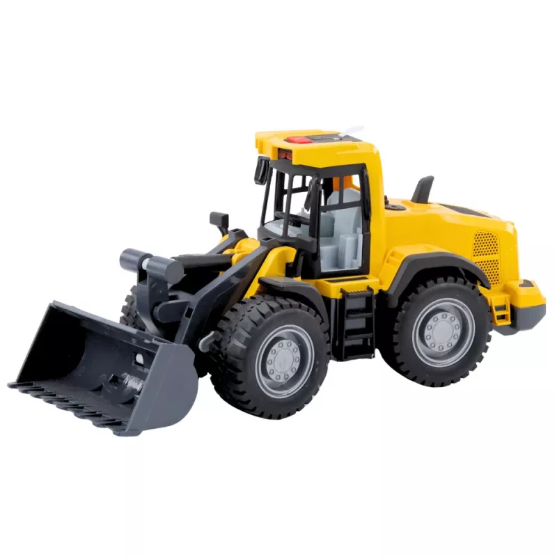 LEAN TOYS Bulldozer escavatore con luci, suoni e pala mobile – giallo