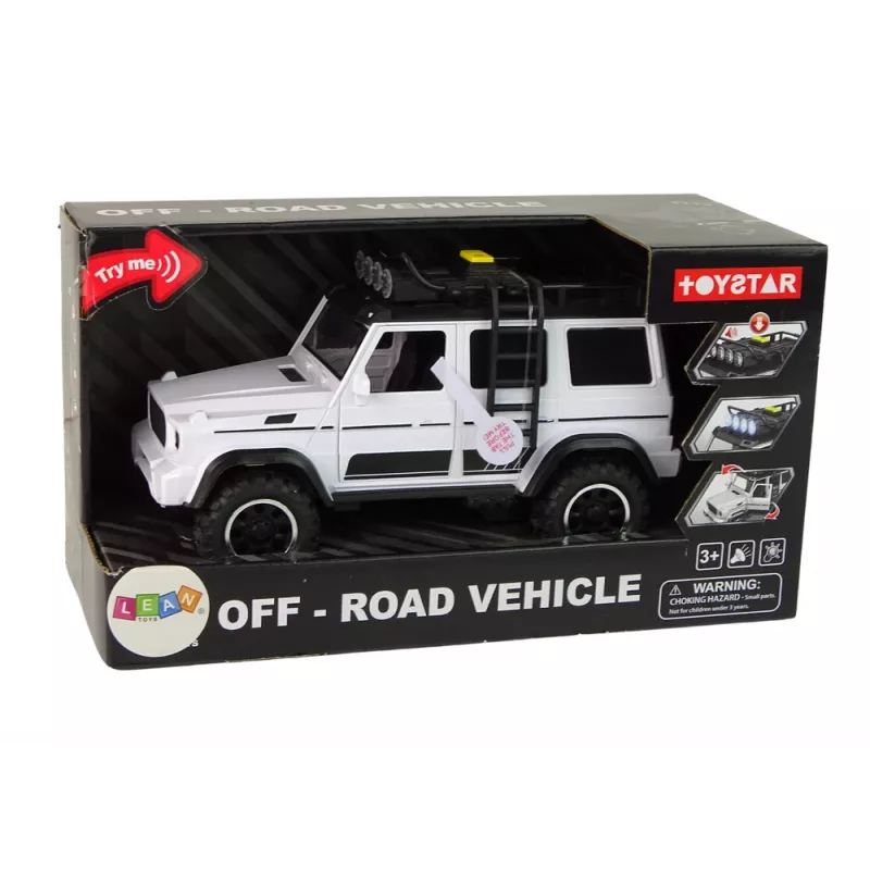 LEAN TOYS Auto fuoristrada bianco suono luci veicolo 1:14