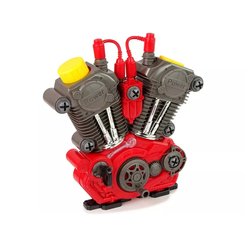 LEAN TOYS Motore auto per il piccolo meccanico montaggio fai da te con luce e suono