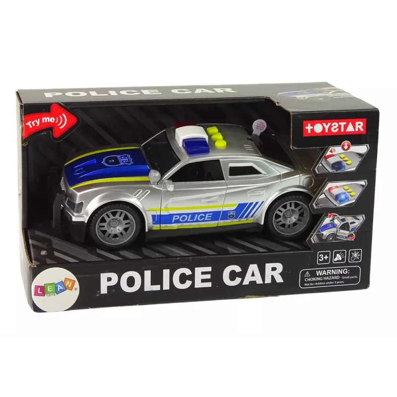 LEAN TOYS Auto Police 1:14 luci suoni argento