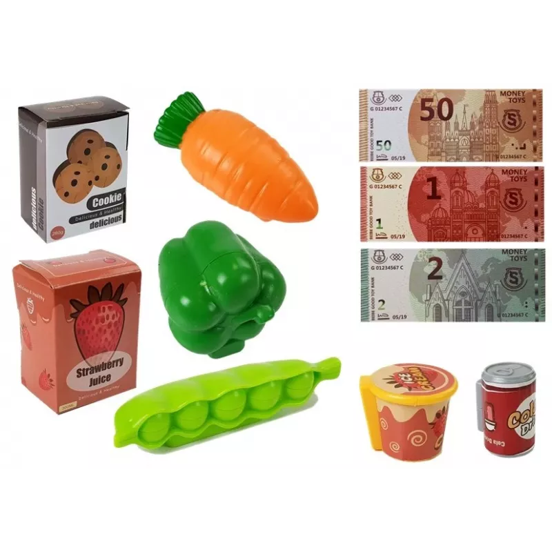 LEAN TOYS Cassa giocattolo set negozio con terminale sonoro e microfono – Set interattivo di gioco di ruolo per bambini dai 3 anni