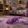 LEAN TOYS figura di camaleonte in gomma estensibile realistica rettile viola 14 cm
