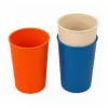 LEAN TOYS Set stoviglie per bambini in fibra di bambù, blu e arancione, 15 pezzi