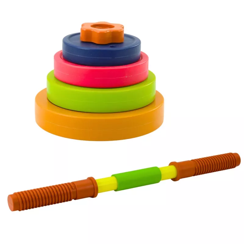 LEAN TOYS manubrio per bambini, schiuma antiscivolo, 8 dischi, plastica, multicolore