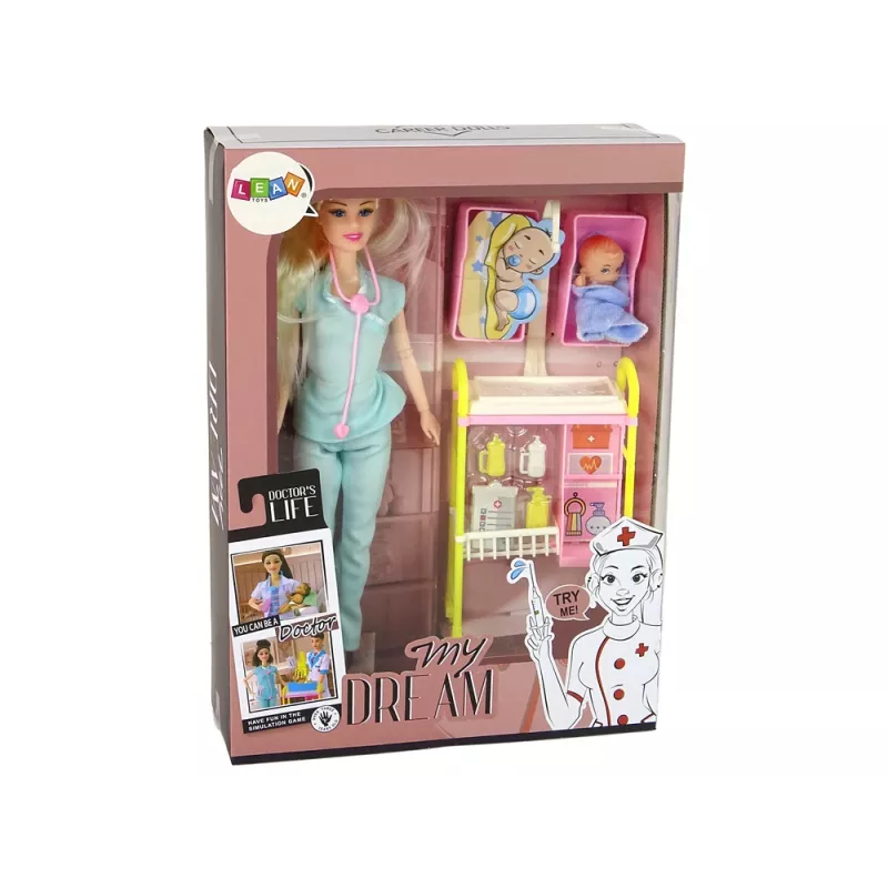LEAN TOYS Dottore bambole per bambini capelli lunghi accessori