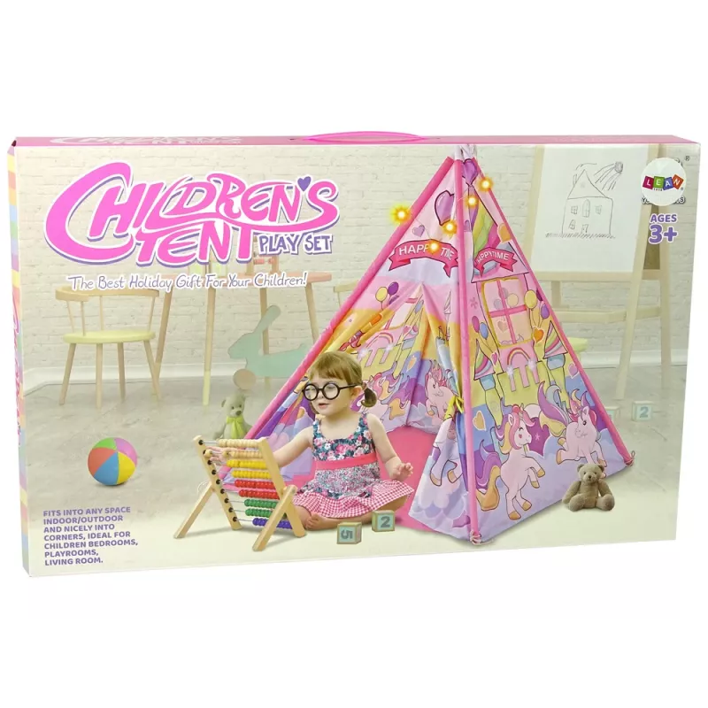 LEAN TOYS Tenda luminosa per bambini unicorno pony rosa